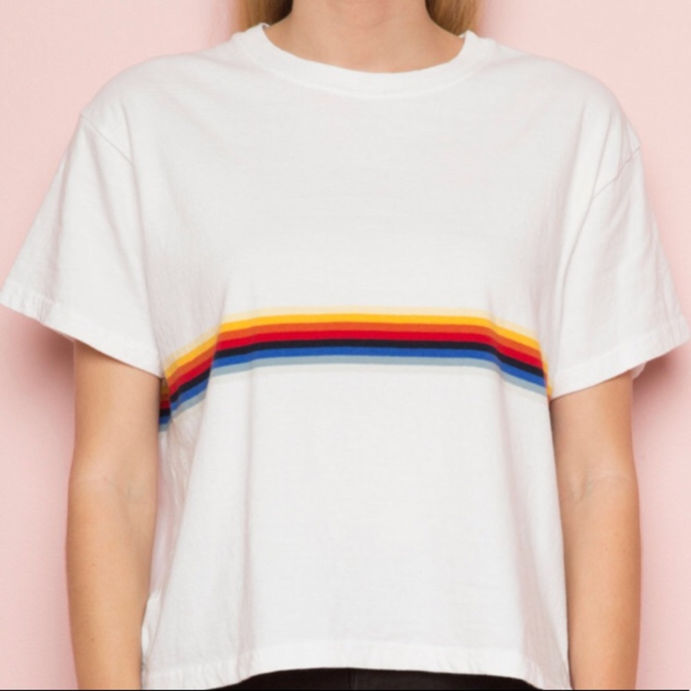 Brandy Melville Vintage Rainbow Stripe T-shirt